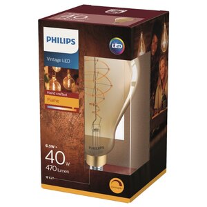 Лампа светодиодная Philips Vintage LED груша, E27, 6.5Вт (фото modal nav 1)