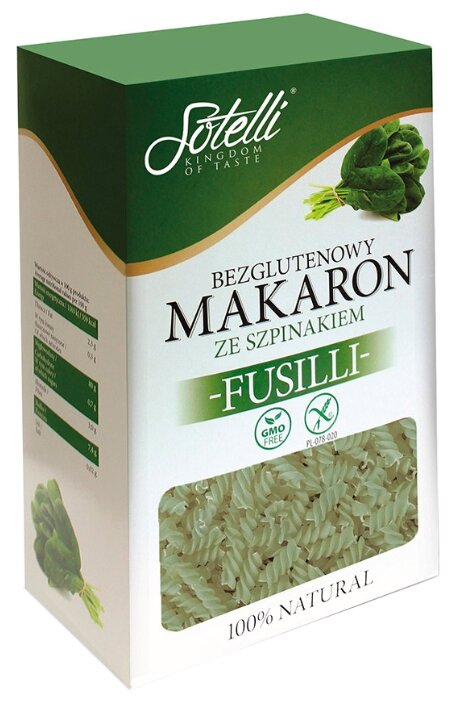 Sotelli Макароны Fusilli со шпинатом gluten free, 400 г (фото modal 1)