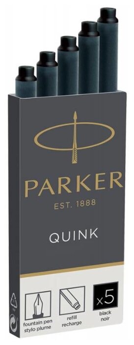 Картридж для перьевой ручки PARKER Quink Z11 (5 шт.) (фото modal 2)