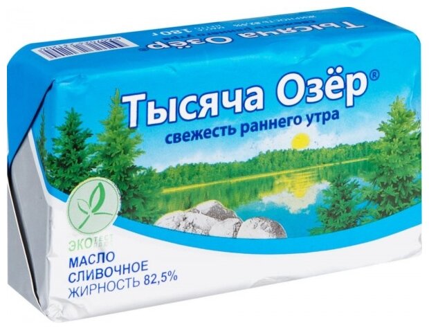 Тысяча Озёр Масло сливочное 82.5%, 180 г (фото modal 1)