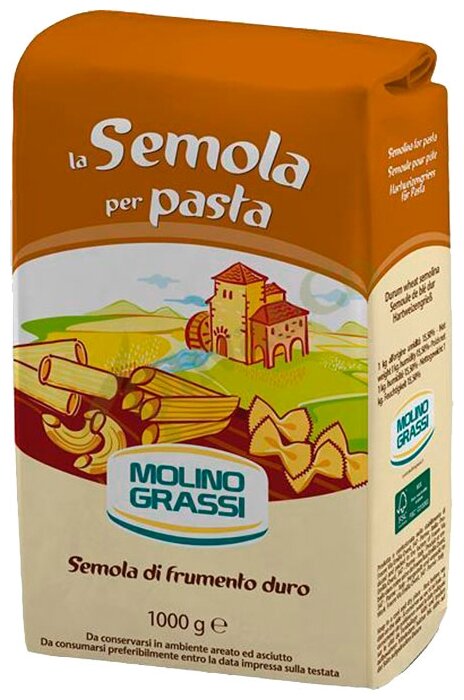 Мука Molino Grassi пшеничная из твердых сортов пшеницы (фото modal 1)