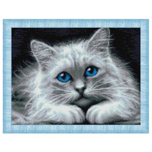 Алмазная живопись Набор алмазной вышивки Голубоглазая кошка (АЖ-1761) 40х30 см (фото modal nav 1)