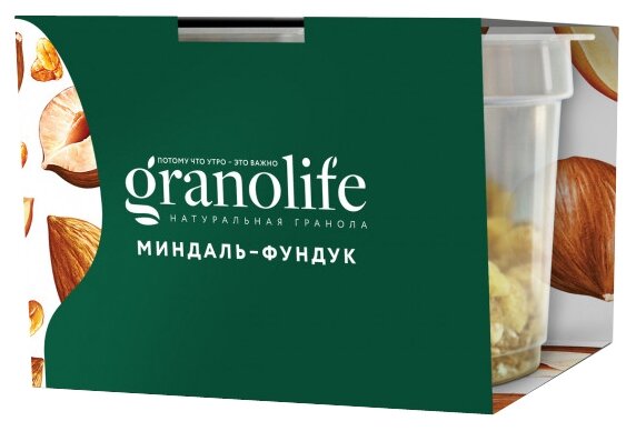 Гранола Granolife хлопья миндаль-фундук, стакан (фото modal 1)