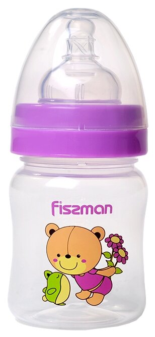 Fissman Бутылочка пластиковая с широким горлом 120 мл 6884\6885\6886 с рождения (фото modal 3)