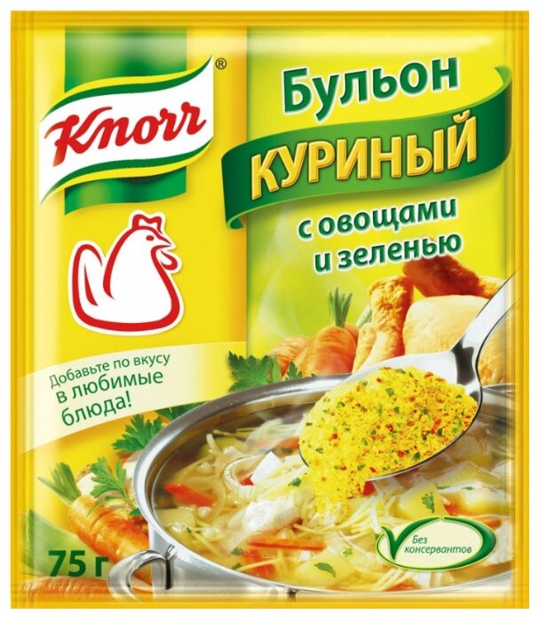 Knorr Бульон куриный с овощами и зеленью 75 г (фото modal 1)