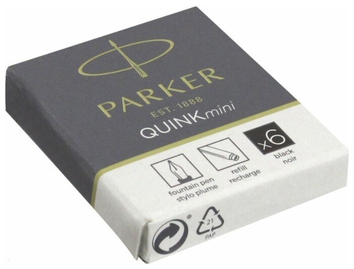 Картридж для перьевой ручки PARKER Quink Z17 Mini (6 шт.) (фото modal 3)