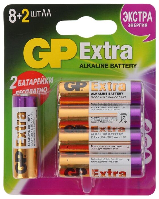 Батарейка GP Extra Alkaline AA (фото modal 2)