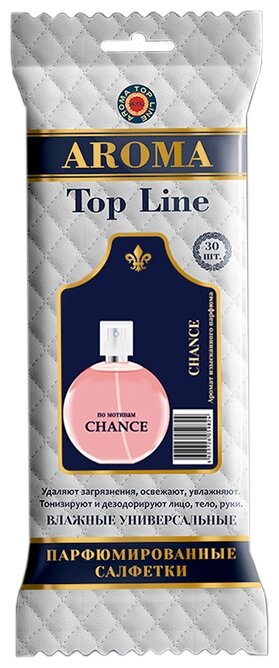 Влажные салфетки AROMA TOP LINE универсальные парфюмированные Chanel Chance №10 (фото modal 1)