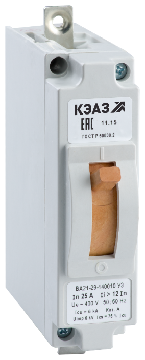 Автоматический выключатель КЭАЗ ВА21-29-120010 1P 6kA (фото modal 1)