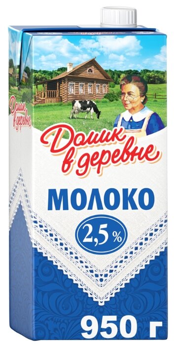 Молоко Домик в деревне ультрапастеризованное 2.5%, 0.925 л (фото modal 1)
