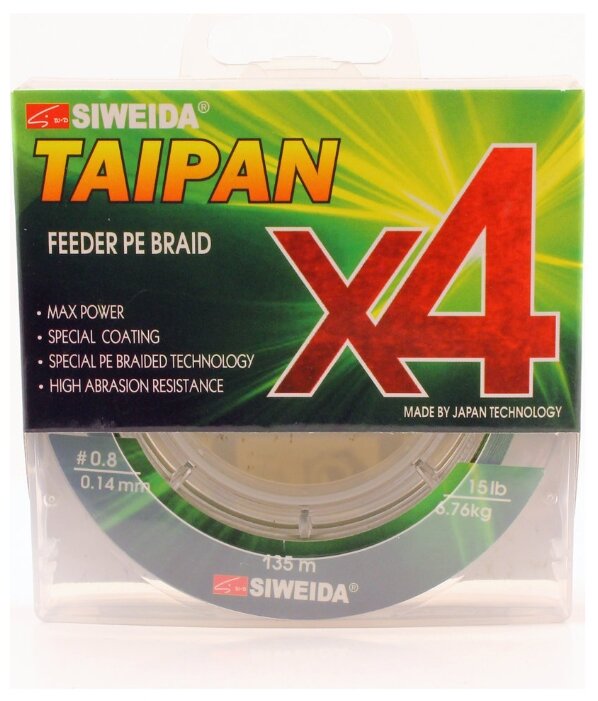Плетеный шнур SIWEIDA TAIPAN FEEDER BRAID X4 (фото modal 1)