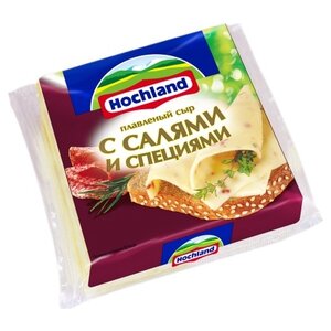 Сыр Hochland плавленый с салями и специями 8 ломтиков 40% (фото modal nav 1)