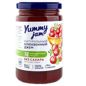 Джем Yummy jam натуральный клюквенный без сахара, банка 350 г (фото modal nav 1)