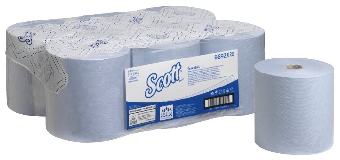 Полотенца бумажные Scott Essential голубые однослойные 6692 (фото modal 2)