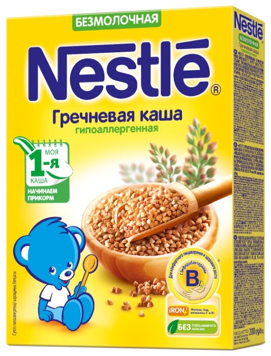 Каша Nestlé безмолочная гречневая гипоаллергенная (с 4 месяцев) 200 г (фото modal 1)