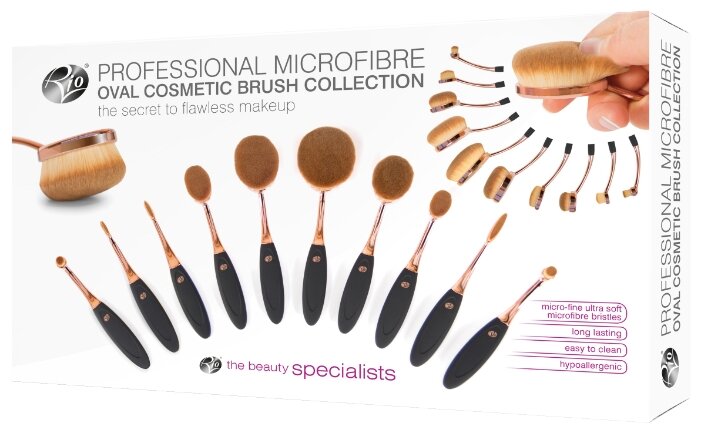Набор кистей Rio Professional Microfibre Oval Cosmetic Brush Collection, 10 шт. (фото modal 2)