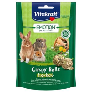 Лакомство для кроликов, грызунов Vitakraft Emotion Crispy Balls травы (фото modal nav 1)