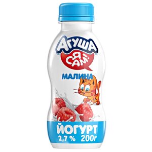 Йогурт питьевой Агуша «Я Сам!» малина (с 8-ми месяцев) 2.7%, 200 г (фото modal nav 1)
