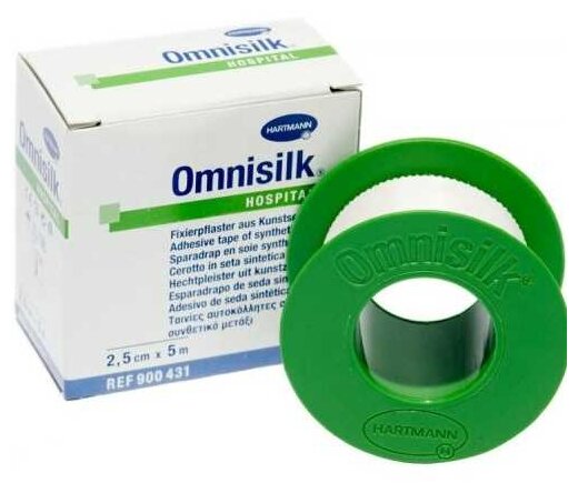 Hartmann OMNISILK пластырь фиксирующий шелковый без еврохолдера, 2,5х500 см (фото modal 1)
