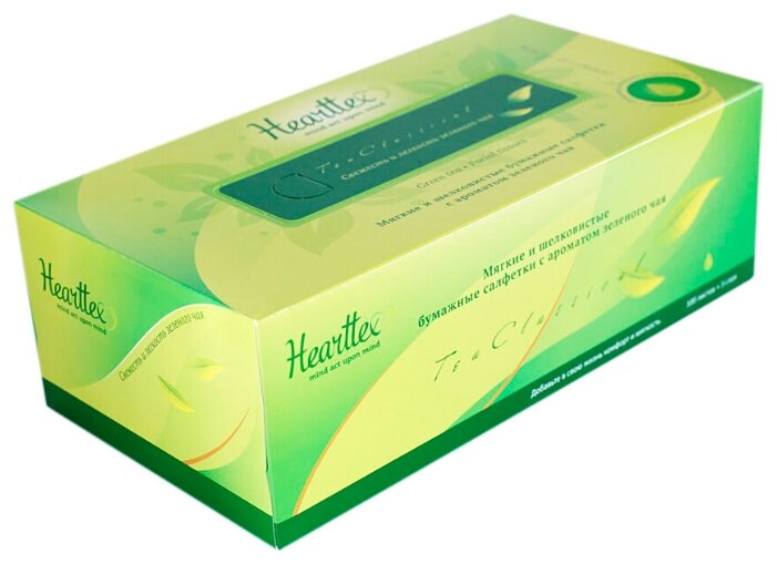 Салфетки Hearttex с ароматом зеленого чая в коробке, 21 х 20 (фото modal 1)