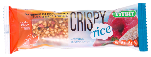 Лакомство для собак Titbit Батончик Crispy Rice из воздушного риса и мяса ягненка (фото modal 1)