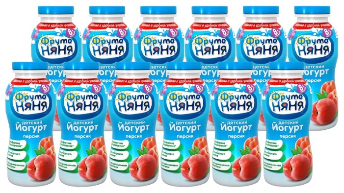 Йогурт питьевой ФрутоНяня с инулином персик (с 8-ми месяцев) 2.5%, 0.2 л (фото modal 3)