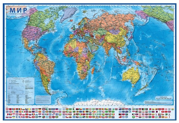 Globen Интерактивная карта Мир Политический 1:28 в тубусе (КН046) (фото modal 1)