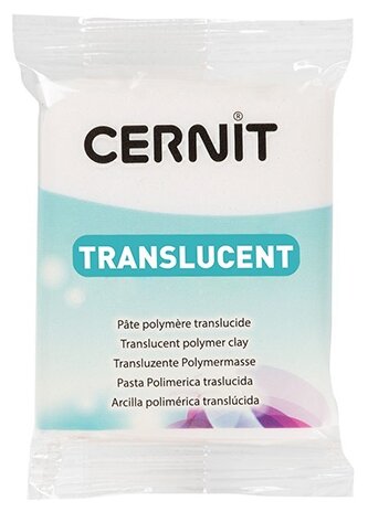 Полимерная глина Cernit Translucent белая с блестками (010), 56 г (фото modal 1)