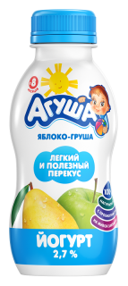 Йогурт питьевой Агуша детский яблоко, груша (с 8-ми месяцев) 2.7%, 200 г (фото modal 1)