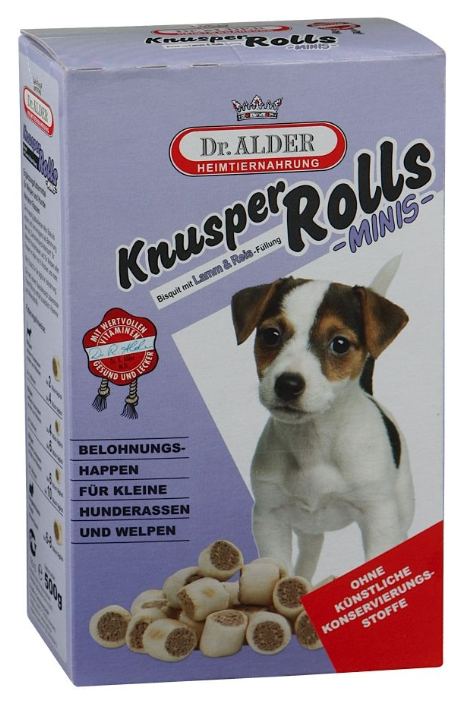 Лакомство для собак Dr. Alder`s Knusper Rolls Mini с ягненком и рисом (фото modal 1)