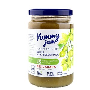 Джем Yummy jam натуральный из крыжовника без сахара, банка 350 г (фото modal nav 1)