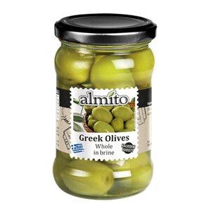 Almito Греческие оливки с косточкой в рассоле, стеклянная банка 310 г (фото modal nav 1)