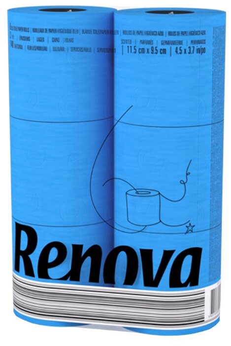 Туалетная бумага Renova Color Blue трёхслойная (фото modal 1)