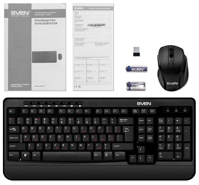 Клавиатура и мышь SVEN Comfort 3500 Wireless Black USB (фото modal 9)