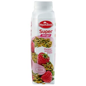 Питьевой йогурт Вкуснотеево Super Малина-зеленые злаки 1.3%, 320 г (фото modal nav 1)