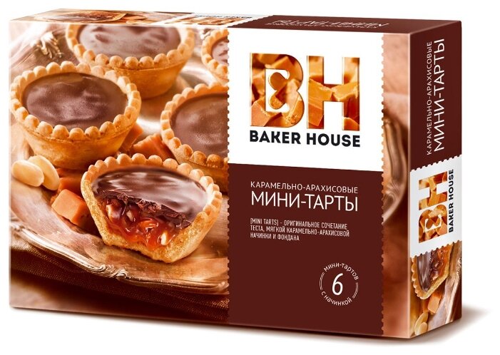 Пирожное BAKER HOUSE Мини-тарты Карамельно-арахисовые (фото modal 1)
