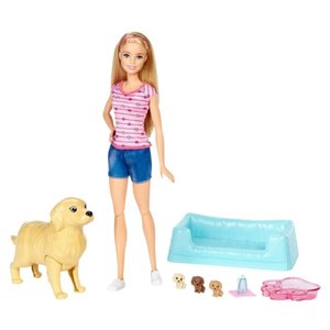 Кукла Barbie и собака с новорожденными щенками, 29 см, FDD43 (фото modal nav 1)