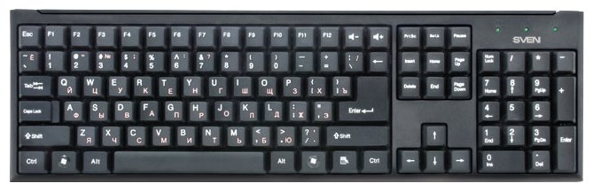Клавиатура SVEN Standard 303 Black USB (фото modal 1)
