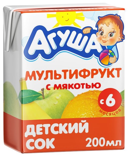 Сок с мякотью Агуша Мультифрукт, c 6 месяцев (фото modal 2)