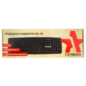 Клавиатура Гарнизон GK-100 Black USB (фото modal nav 4)