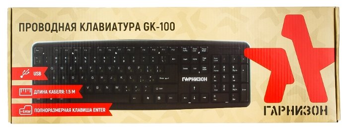 Клавиатура Гарнизон GK-100 Black USB (фото modal 4)