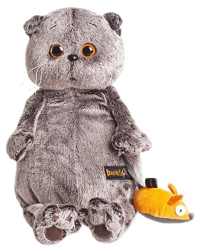 Мягкая игрушка Basik&Co Кот Басик и мышка 19 см (фото modal 1)