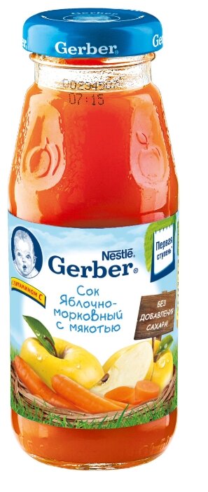 Сок Gerber Яблочно-морковный, с 5 месяцев (фото modal 1)
