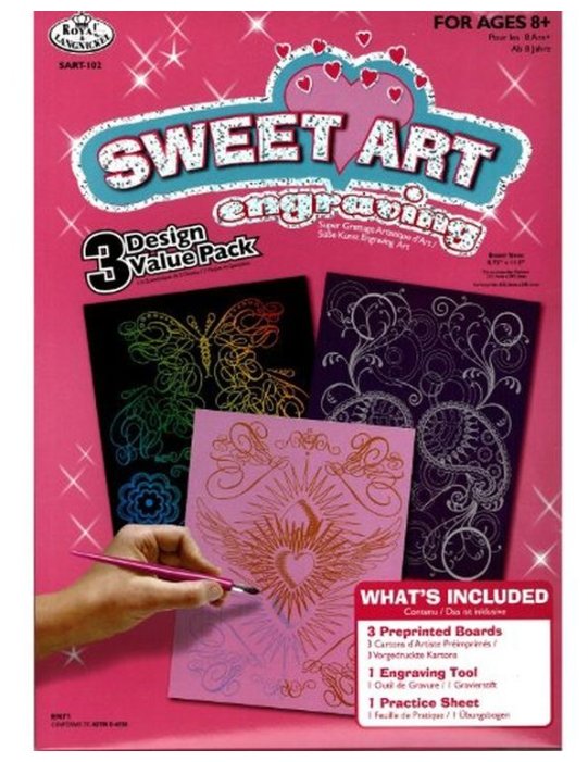 Гравюра Royal & Langnickel Sweet Art. Engraving Art 3 штуки (SART-102) цветная основа (фото modal 1)