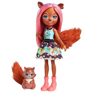 Кукла Enchantimals Санча Белка с любимой зверюшкой, 15 см, FMT61 (фото modal nav 1)
