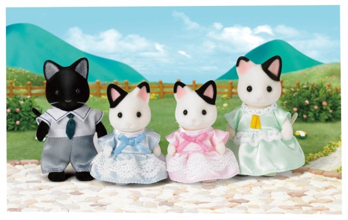 Игровой набор Sylvanian Families Семья чёрно-белых котов 5181 (фото modal 2)