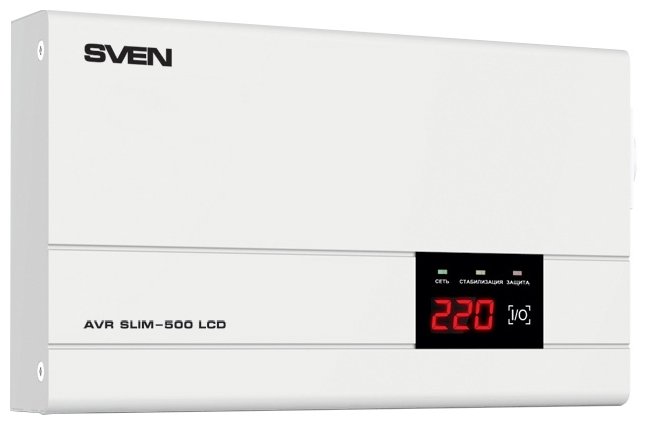 Стабилизатор напряжения SVEN AVR SLIM 500 LCD (фото modal 1)