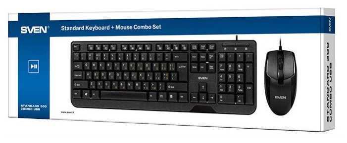 Клавиатура и мышь SVEN Standard 300 Combo Black USB (фото modal 4)