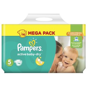 Pampers подгузники Active Baby-Dry 5 (11-18 кг) 110 шт. (фото modal nav 1)