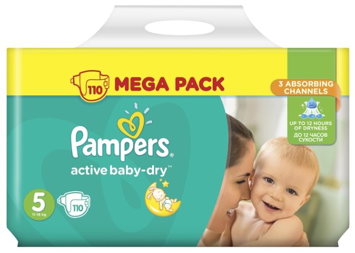 Pampers подгузники Active Baby-Dry 5 (11-18 кг) 110 шт. (фото modal 1)